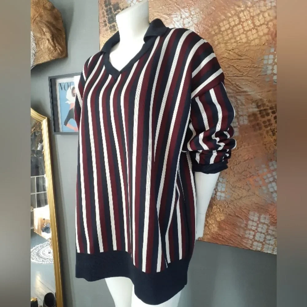 Zara Nwt Striped V-Neck Sweater - Picture 12 of 12